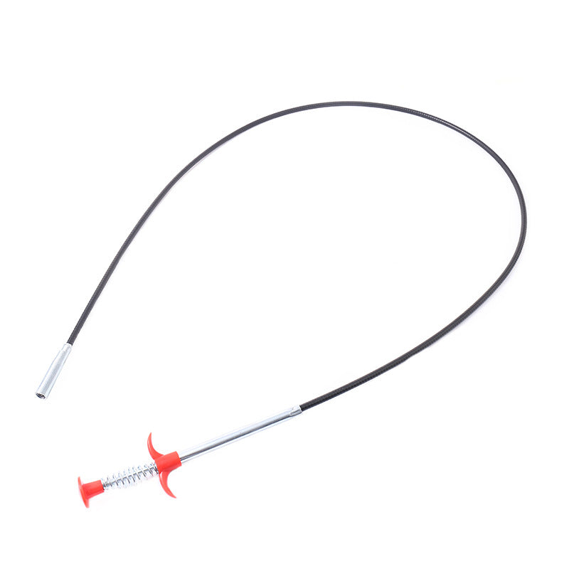Roo Drain Snake with flexible black cable and red handle